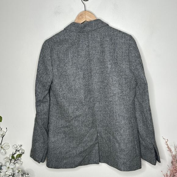 J. CREW Sommerset Blazer Graphite English Wool Herringbone Gray Sz 8 $368 {I51} - Picture 4 of 8